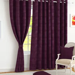 Story@home Maroon Set of 2 Black Out Long Door Curtain-image-33