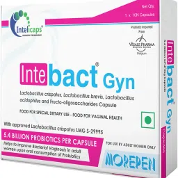 INTEBACT GYN Prebiotics and Probiotics Supplement || 5.4 Billion CFU Unflavoured Capsules-17