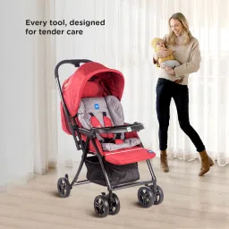 meemee Compact Fold, Adjustable Canopy, Reversible Handle, 5-Point Harness Pram image 2