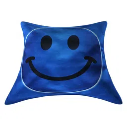 Kuber Industries Blue Set of 4 Checked Velvet Square Cushion Covers image 3