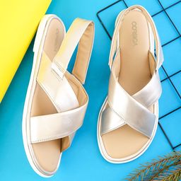 CORSICA Women Striped Open Toe Flats-image-10