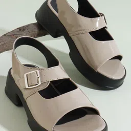 carrito Women Open Toe Block Sandals with Buckles-picture-48