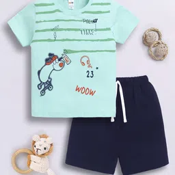 LITTLE NINJA Boys Printed Round Neck Top With Shorts-image-60