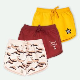 ariel Girls Pack Of 3 Regular Fit Regular Printed Shorts-image-82