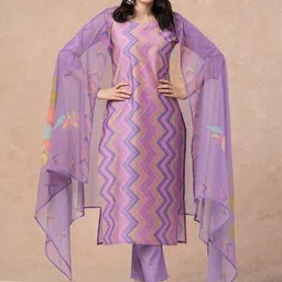 GoSriKi Women Printed Regular Kurta with Trousers & With Dupatta-10