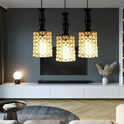 GAUVIK Black & Transparent Textured Ceiling Lamp image 4