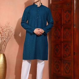 SWAGG INDIA Men Ethnic Motifs Embroidered Sequinned Kurta-54
