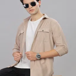 7TH LEGION Self Design Spread Collar Textured Casual Shirt-image-81
