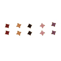 DressBerry Multipack Gold-Plated Artificial Stones Diamond ShapedStuds-image-5