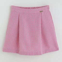 One Friday Girls Pink A-Line Fit Yarn Dyed Skirts-image-99