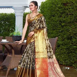 JUST FASHION Woven Design Zari Banarasi Saree-picture-17