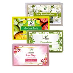 SPARSHAM-NATURE'S TOUCH Pack Of 4 Natural Jasmine & Neem Soaps - 125 g Each-image-31