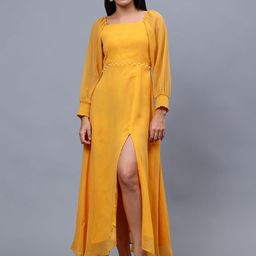 Frolic Rolic Georgette A-Line Maxi Dress-image-63