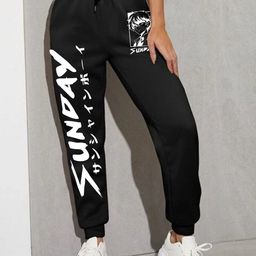 TABADTOD Women Printed Relaxed Loose Fit Joggers Trousers-picture-4