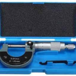 Tungsten Carbide Steel Precision Micrometer 0-25mm/0.001mm Outside Micrometer Screw Gauge + Storage Box + Bracket Measurement Screw Locking Clamp + Key Wrench Precision Measuring Instrument Tool to Measure Distance Between Two Sides, Outer Diameter & Depth, External Dimensions Micro Meter Vernier Ruler Micrometer Screw Gauge Micrometer Screw Gauge Micrometer Screw Gauge-12