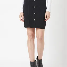Miss Chase Denim A-Line Mini Skirt-14