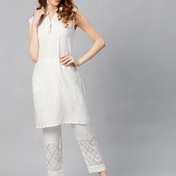 Juniper Women Ethnic Motifs Regular Liva Kurta with Trousers-54