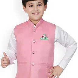 Qitty Boys Woven Nehru Jacket With Shirt-image-102
