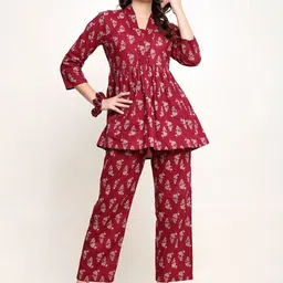 CORDSET Printed Pure Cotton Tunic & Trousers Co-Ords-image-39