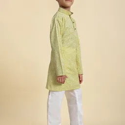 Pro-Ethic STYLE DEVELOPER Boys Ethnic Motifs Printed Regular Pure Cotton Kurta with Pyjamas image 3