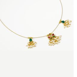 Panachee Gold Toned Lotus & Drops Necklace-39