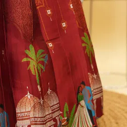 Fabcartz Embroidered Semi-Stitched Lehenga & Unstitched Blouse With Dupatta image 2