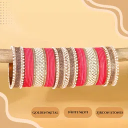 NMII Set Of 68 Cubic-Zirconia-Studded & Beaded Chuda Bangles image 5