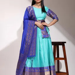 Fabcartz Semi-Stitched Lehenga & Unstitched Blouse With Dupatta-picture-4