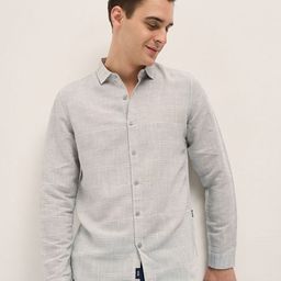THE BEAR HOUSE Men Spread Collar Horizontal Striped Slim Fit Casual Shirt-image-86