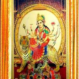 SUNINOW Gold-Toned & Red Durga Maa Printed Photo Frame-image-77