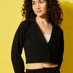 Dimpy Garments Single-Breasted Cropped Blazer-image-32
