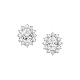 Sparkles Oval Shape Halo Diamond Stud Earrings 1.25 Carat 14K-image-95