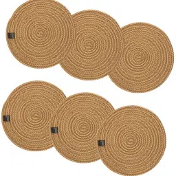 TRIVET (6PC SET) ROUND BEIGE BRAIDED Trivet-14