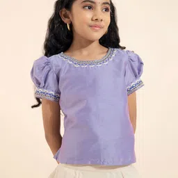 Maybell Girls Embroidered Thread Work Ready to Wear Lehenga &-picture-42