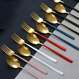 krusan Stainless Steel Dinner Forks Table Forks Set Long Handle Forks for Buffet Forks Stainless Steel Serving Fork Set image 5
