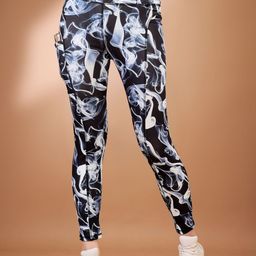 POOJARAN SAREE Printed High-Rise Ankle-Length Tights-image-48