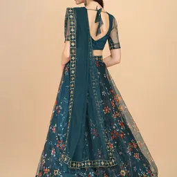 Piludi Embroidered Sequinned Semi-Stitched Lehenga & Unstitched Blouse With Dupatta image 2