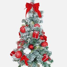 Little Surprise Box LLP Red & White Christmas Tree With Glitter Water Light & Snow-image-31