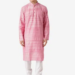 ZOIS Men Striped Thread Work Kurta-image-91