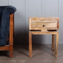 THEGASBH Brown Wooden Rectangle Bedside Table-image-48