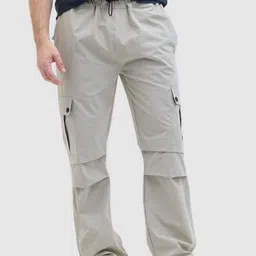 Snitch Men Relaxed Fit Mid-Rise Cargos Trousers-image-61