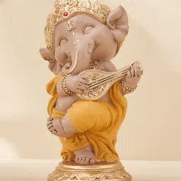 Home Centre Corsica Yellow & Gold-Toned Religious Idol Showpiece-35
