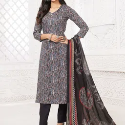 MIRAAN Women Ethnic Motifs Printed Regular Pure Cotton Kurta with Salwar & With Dupatta image 1