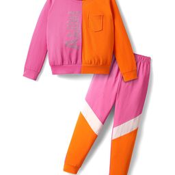 Tiara Girls Colourblocked Pure Cotton Jersey Sweatshirt With Jogger-image-21