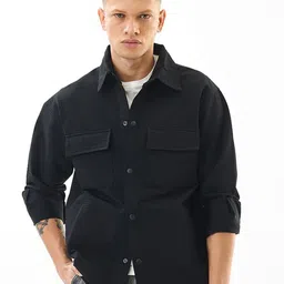 Snitch Men Relaxed Fit Textured Spread Collar Casual Shirt-image-35