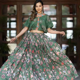 Moda Rapido Printed Semi-Stitched Lehenga & Unstitched-image-32