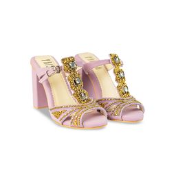 House of Prisca Women Embellished Party Block Sandals-image-9