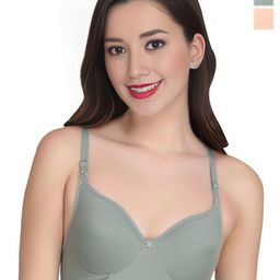 Liigne Pack Of 2 Full Coverage Seamless Cotton Bra-73