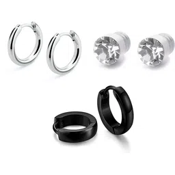 shobhram Set Of 3 Metal Circular Hoop Earrings-6