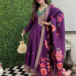 CaniBani Purple Viscose Rayon Kurta Sets-picture-56